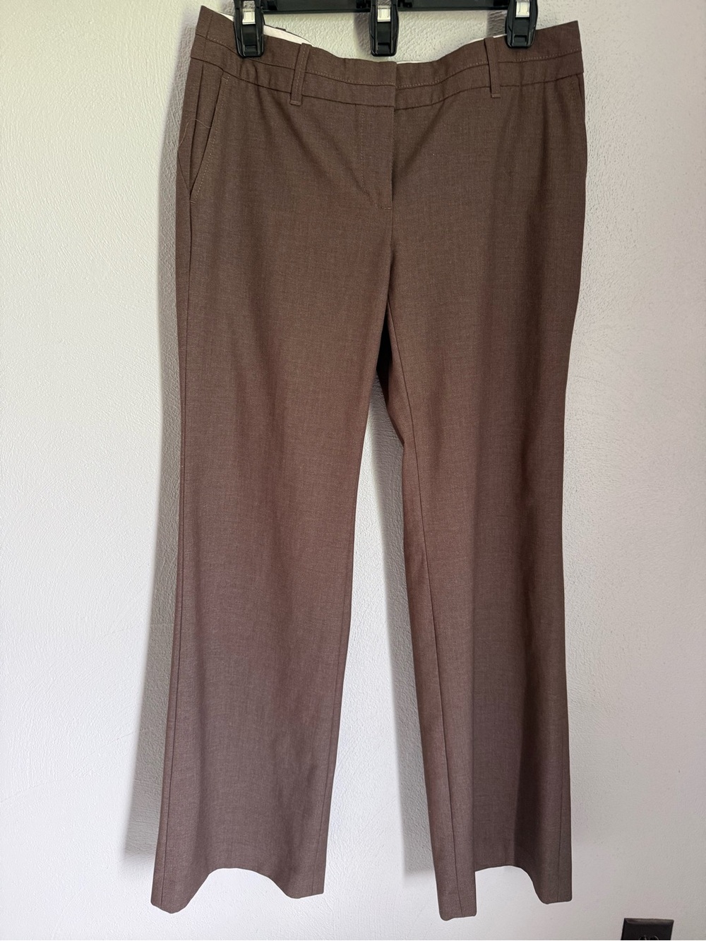 LOFT Brown Straight-Leg Dress Trousers